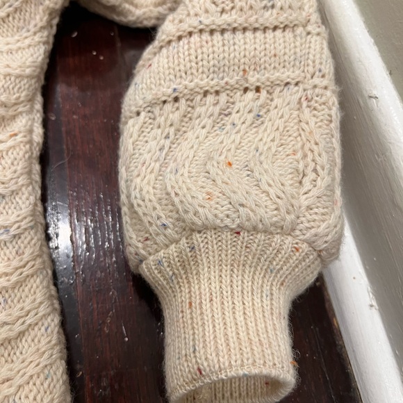 Tundra beige colourful speckled wool button up THICK cardigan - Picture 11 of 13